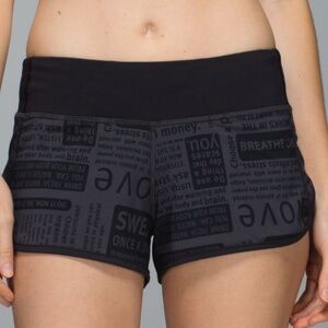 Lululemon Speed Short Classic Manifesto